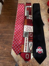 Recent Vintage Mens Ohio State Buckeyes Football Basketball Neck Ties 3 Clean