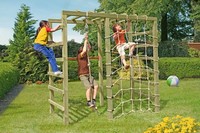 KlettergerüSt SpielgerüSt 240X120X219Cm Kletternetz Spielturm Garten Hangelturm