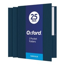 Twin-Pocket Folders, Textured Paper, Letter Size, Dark Blue, Holds 100 Sheets...