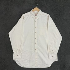 Vtg Brooks Brothers Shirt Mens 17.5 Beige Button Down Tab Collar Long Sleeve