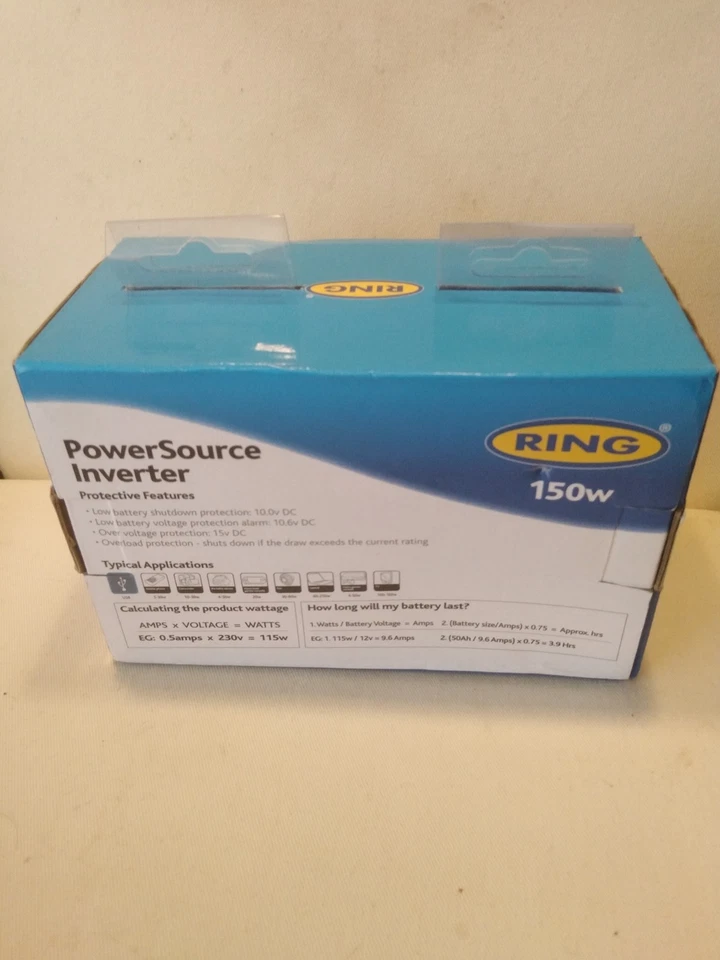 Ring Automotive RINVU150 12V 230V AC 150W In Car Invertor With USB Single - Image 4 of 4