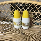 Vintage Gemco Milk Glass Salt & Pepper Shakers With Floral Design