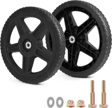 14 Inch Lawn Mower Wheels Kits Universal 14" Push 14 inch, Black 