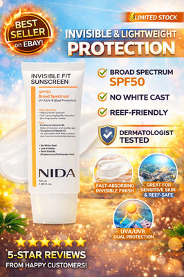NIDA Invisible Fit Sunscreen | SPF 50 Broad Spectrum UVA/UVB Dual Protection