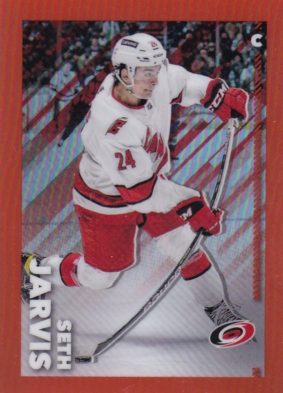 2022-23 Topps Chrome NHL ORANGE Sticker #/25 Made-#101 Seth Jarvis - Carolina
