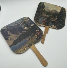 Vintage Advertising Fans Litho Made In USA Mountains Fishing Douglas GA Lot Of 2