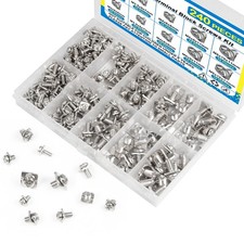 Screw Terminal Blocks Kit M3 M3.5 M4 M5 Nickel Plated Steel 240PCS Washers