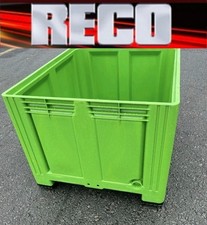 BRAND NEW GREEN 610 LTR RIGID PLASTIC PALLET BOX " DOLAV"  1000X1200X750m BULK