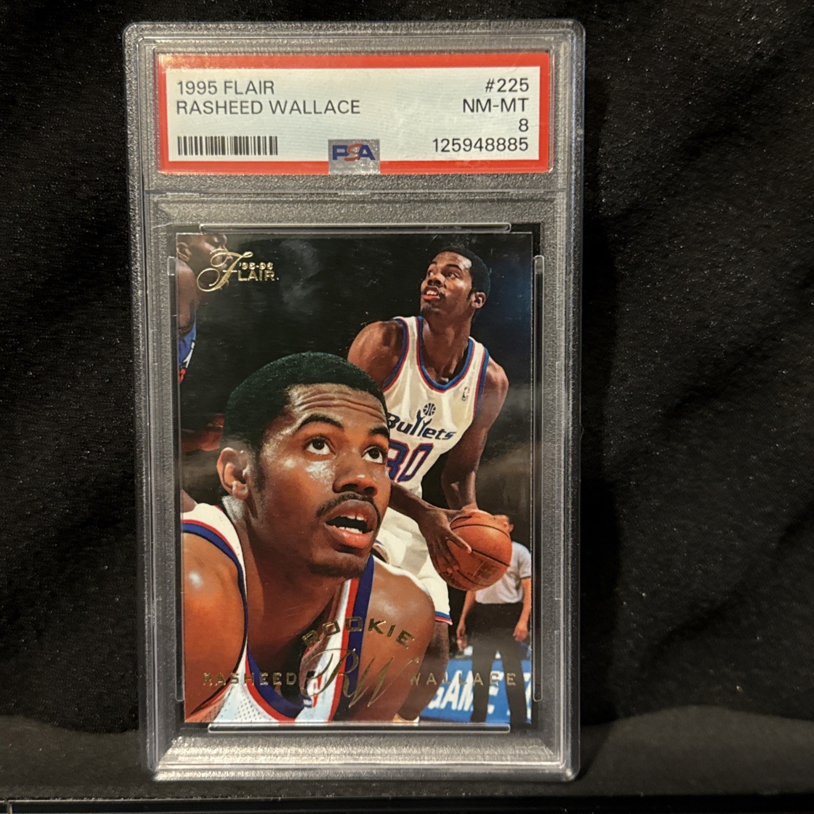 1995-96 Flair Rasheed Wallace #225 PSA 8 MINT Rookie RC