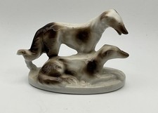 VINTAGE PORCELAIN BORZOI RUSSIAN WOLFHOUND 5” DOG FIGURINE STATUE VGUC