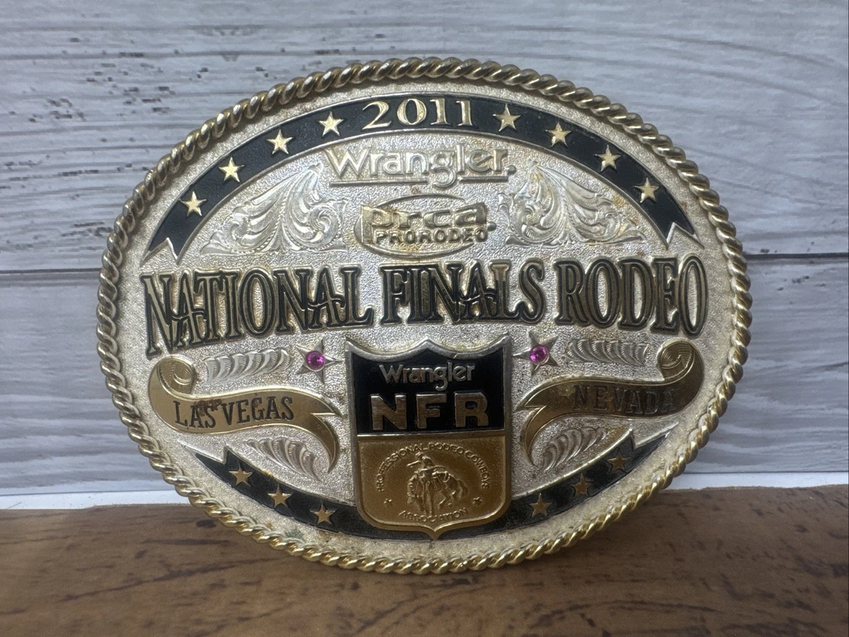 Wrangler NFR 2009 PCRA Las Vegas Silver Belt Buckle, Limited Edition 899/5000 Wrangler NFR 2016 PRCA Rodeo Las Vegas Montana SilverSmith  main image 4