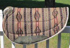REINSMAN CONTOUR FLEECE WESTERN BARREL SADDLE PAD BROWN 25 1/4"X 28 1/2"X 1"