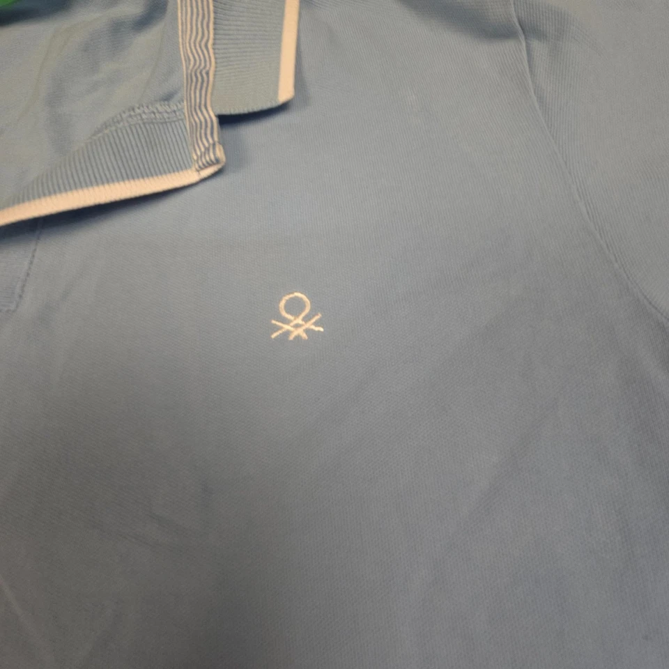 Camisa United Colors of Benetton Mujer PEQUEÑA Azul Algodón Polo Cuello Talla S Foto 2 de 4