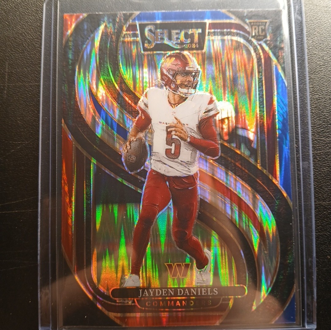 2024 Panini Select - Premier Level Jayden Daniels #112 Red & Blue Shock Prizm...
