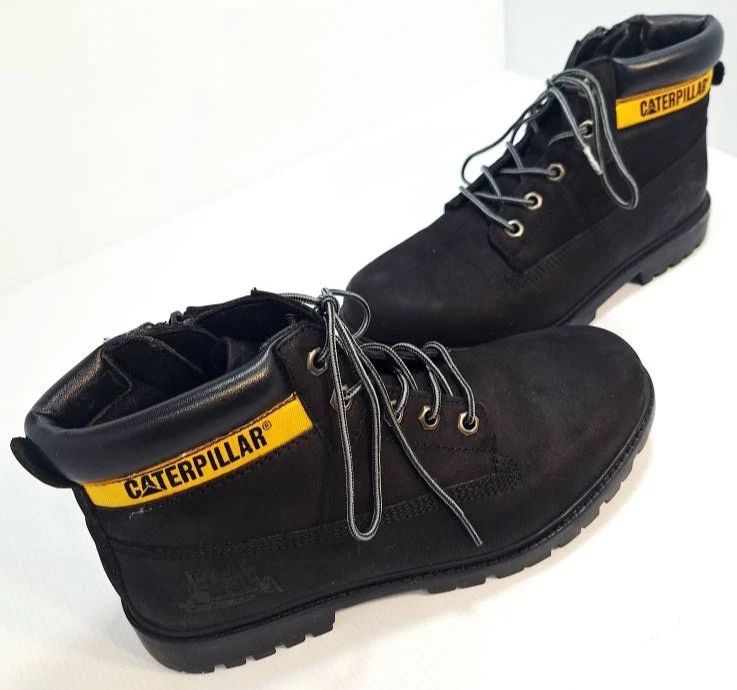 NEW Caterpillar Boys Leather Boots UK size 4 Lace Up Zip Up +Tabs Colorado Style - image 4 of 4