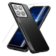 for Motorola Edge 2025 Case, with HD Screen Protector Moto Edge 2025 Black