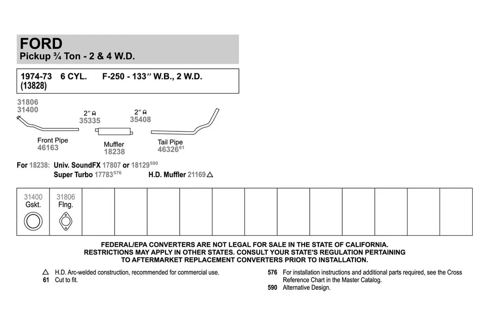 For Ford F-150 75-78 SoundFX Steel Round Direct-Fit Aluminized Exhaust Muffler Foto 3 de 4