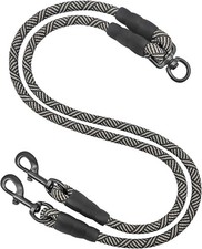 Double Dog Leash Coupler, Heavy Duty Extens Rope for Two Dogs, No