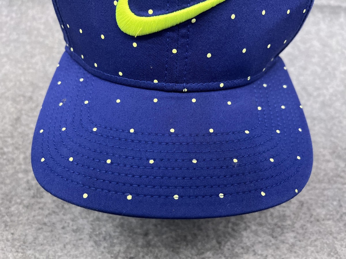 Nike Hat Cap Mens One Size Blue Pro Dri-FIT Polka Dot Snapback