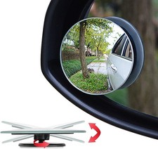 Blind Spot Mirror, 2" Round HD Glass Frameless Convex Rear View Mirror, 2 Pack