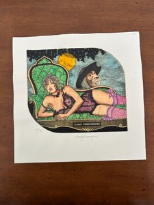 ROVEGNO -- EX LIBRIS -- "Don Quixote and Nude Friend"