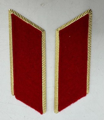 PAIR Soviet Union Officer Dress Parade Collar Tabs Insignia Red USSR NO DEVICE