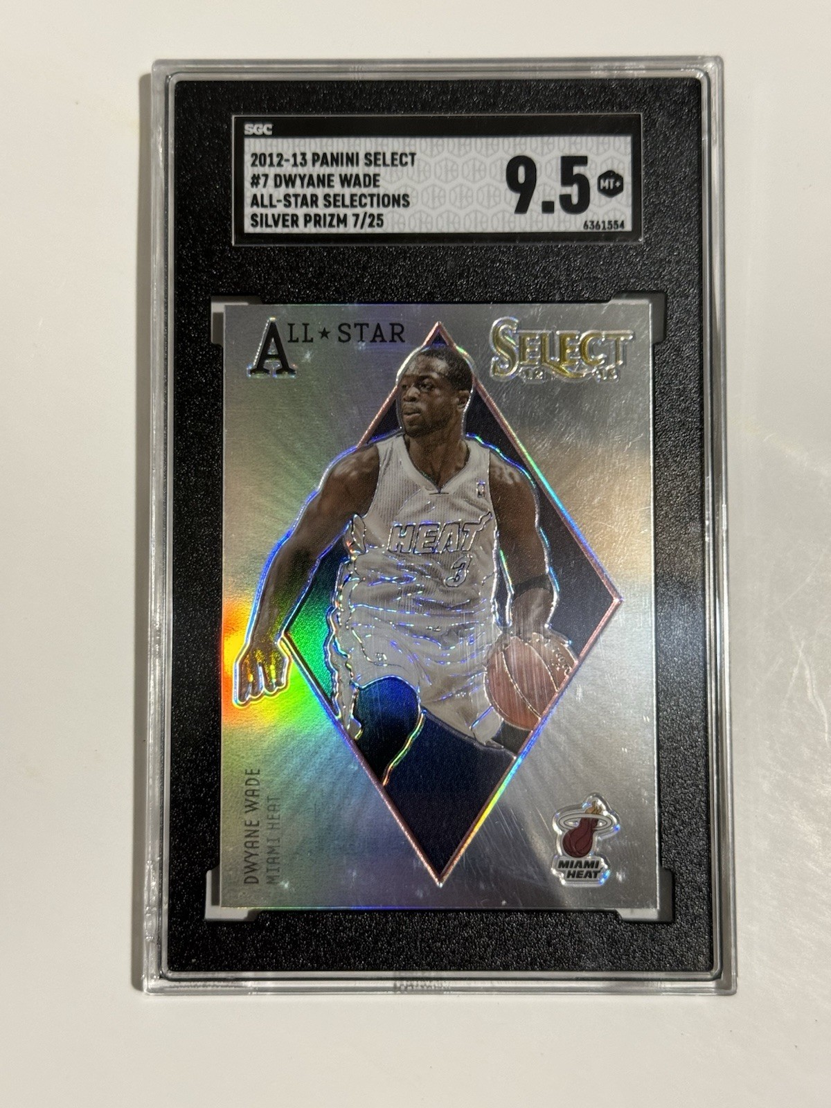 2012-13 Panini Select All-Star Selections Dwyane Wade Silver Prizm /25 Mint 9.5