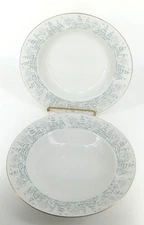 2- Lynns Pines Fine China “Christmas Pines Pattern" Soup Salad Bowl 8.75" Grays