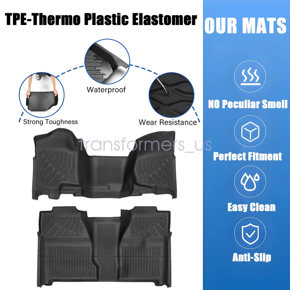 Tapetes forros de TPE para Silverado/Sierra 1500/2500/3500 HD 2007-2013 doble cabina Foto 3 de 4