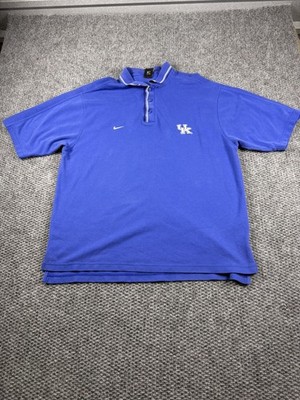 Kentucky Wildcats Polo Shirt Mens XL Blue NCAA Basketball Nike Team Golf Logo