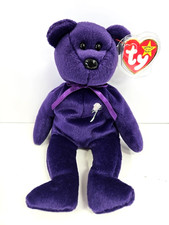 TY Beanie Baby Princess Diana Bear Princess 1997 PVC Pellets Original Tag Purple