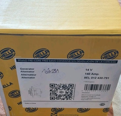 HELLA Lichtmaschine 14V 140A 8EL012430791 AUDI A4 B8 A5 8T 8F Q5 8RB 2.0 TDI NEU