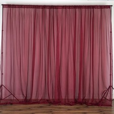 Burgundy 10 x 10 ft Voile BACKDROP CURTAINS 2 Panels 5x10 ft Party Decorations