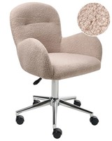 BüRostuhl Bouclé Beige HöHenverstellbar Drehbar Mit Armlehnen Modern Priddy