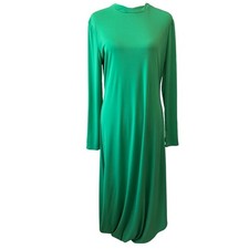 NWT ZARA Women's Green Long Sleeve Flowy Draped Dress Size LFallcore