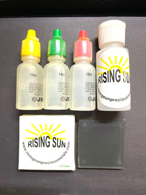 Gold  Testing Kit  10k,14k,18k, BIG BOTTLE 1.5 OZ ACID NEUTRALIZER, test stone,
