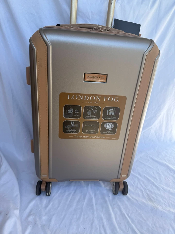 London Fog NEW Regent 21" Expandable Spinner Carry-on Luggage Hardcase Tsa Lock - Image 2 of 4