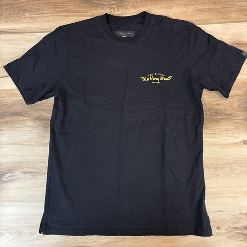 Rag & Bone T Shirt Mens Small Black Embroidered Logo