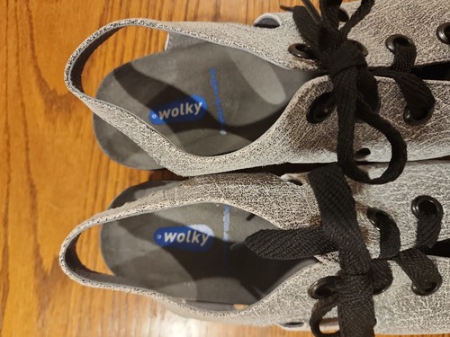 Wolky Alula Womens Lace-up Gray Leather Walking Comfort Sandals EU 39 US 8 - Picture 4 of 7