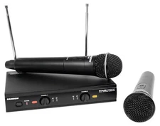 SAMSON Stage 200 Dual VHF Handheld Wireless Microphones Vocal Mics - D Band