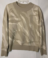 Athleta Womens Sweater Thermolite Jacquard Crew Merino Wool Size Medium M