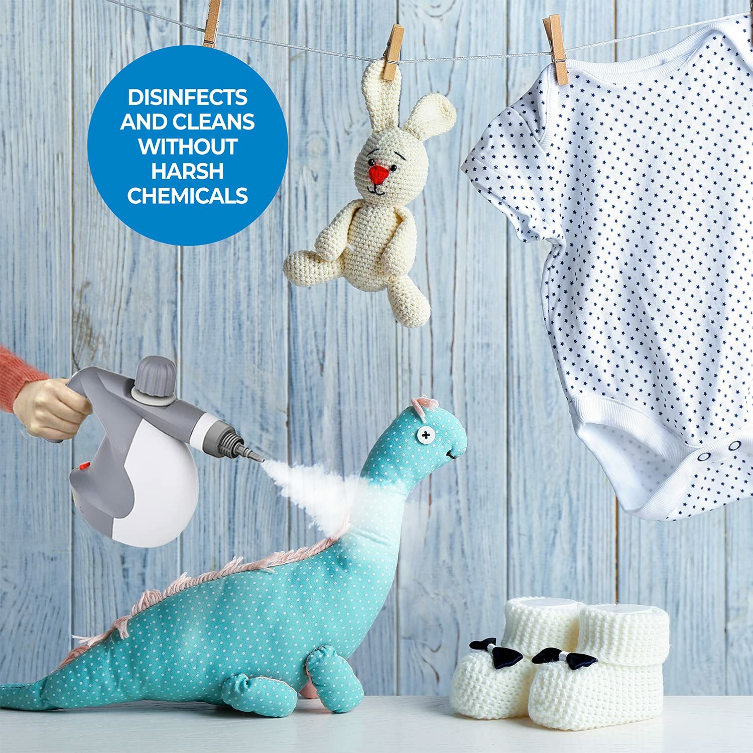 PurSteam Handheld Pressurized Steam Cleaner 9 Tools Car Leather Window