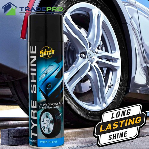 Tyre Shine Spray 350G Wet Look Car Truck Tyres Gloss 5 Star Mudflaps Black Mats - Bild 2 von 4