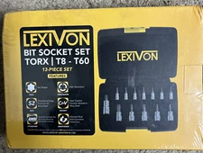 LEXIVON Torx Bit Socket Set, Premium S2 Alloy Steel | 13-Piece Star T8 - T60 Set
