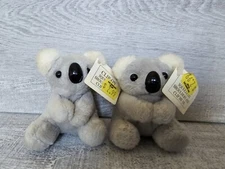 Vintage Animal Toys Plus Koala Bear Lot 1982 3" Plush Hugger Clips New NOS