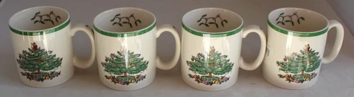 4 Spode Christmas Tree 9 oz Mugs