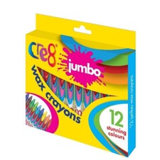 12 Jumbo Wax Crayons - Pack Children Kids Party Colouring Soft Bright Colours