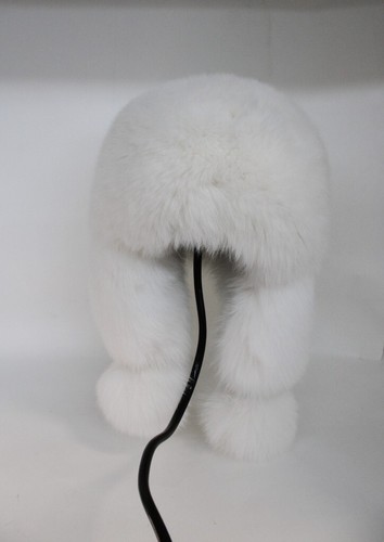 NUEVO SOMBRERO GORRA DE PIEL DE ZORRO BLANCO NATURAL MUJER TALLA TODO - Imagen 8 de 13