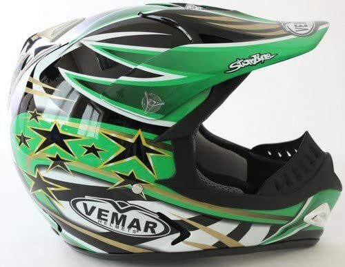 CASCO MOTO CROSS ENDURO OFFROAD VEMAR VRX 5 VERDE OMOLOGATO TAGLIA XL | eBay
