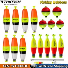THKFISH Fishing Bobbers EVA Foam Fishing Floats Fish Weighted Bobbers Assortment
